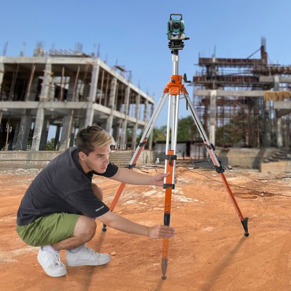 Laser Nivelleringsstativ med 5/8-11 gevind, Højdejustering 45,07-114,37 cm, Stabil og Justerbar Tripod.