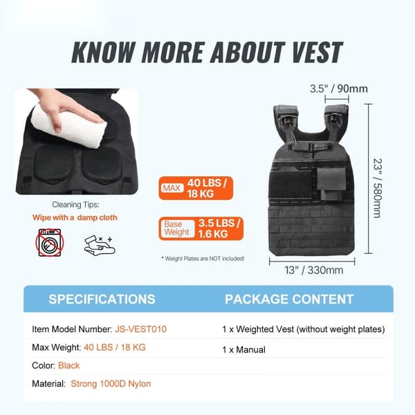 Justerbar viktväst 40lb för styrketräning och löpning, optimal komfort, prestanda, unisex, perfekt för träning