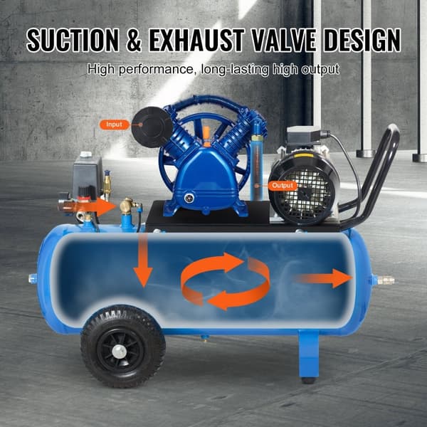 Luftkompressorpump 5,5HK, 5,75CFM @ 90PSI, 2-cylindrig kolvpump, effektiv industriell pump för kraftfulla behov