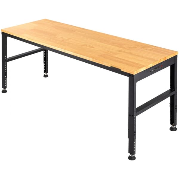 Justerbar højde arbejdsbænk 48L x 20W, med strømudtag, robust og ergonomisk design til professionelle og hobbybrug.