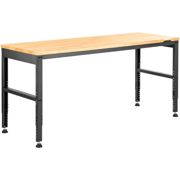 Justerbar højde arbejdsbænk 48L x 20W, med strømudtag, robust og ergonomisk design til professionelle og hobbybrug.