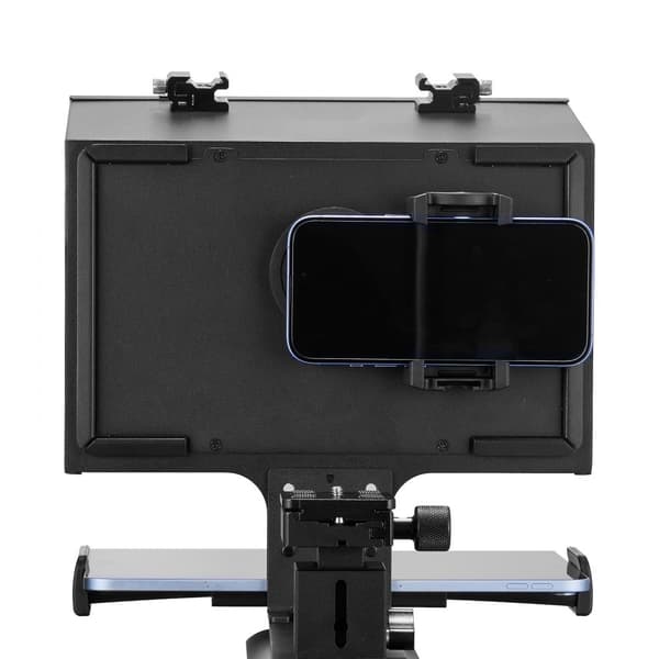 13'' gulvteleprompter, fjernbetjening til webcam & smartphone, live streaming, nem at bruge, justerbar højdedesign.
