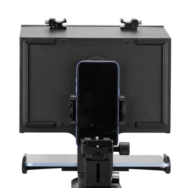13'' gulvteleprompter, fjernbetjening til webcam & smartphone, live streaming, nem at bruge, justerbar højdedesign.