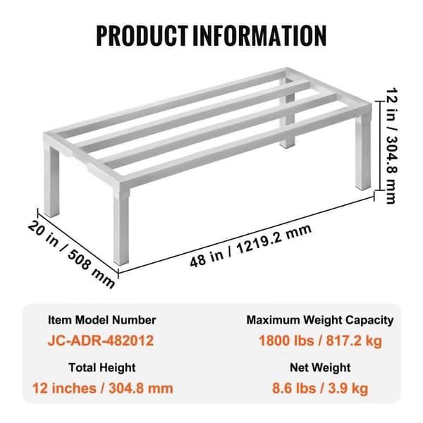 Aluminiumsstativ, stationært staldstativ 48x20x12, opbevaringsløsning med robust design, holdbart og pladsbesparende.