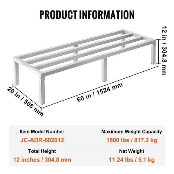 Aluminiumsstativ 60x20x12, stationært opbevaringsstativ til stald, holdbart og funktionelt design.