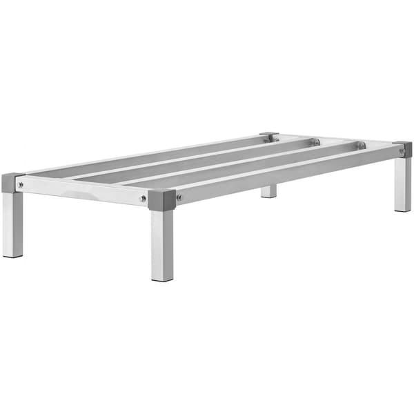 Aluminiumsstativ stationært staldstativ, 48x20x8, holdbart opbevaringsstativ til effektiv pladsudnyttelse.