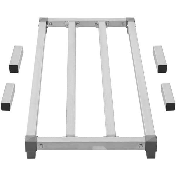 Aluminiumsstativ stationært staldstativ, 48x20x8, holdbart opbevaringsstativ til effektiv pladsudnyttelse.