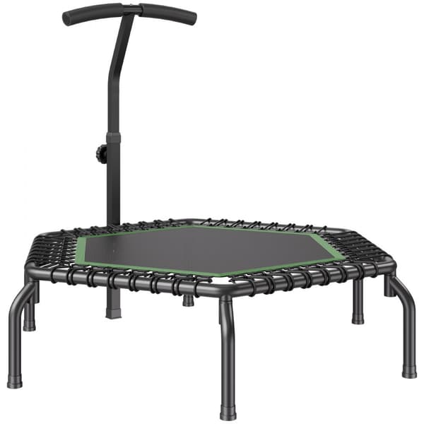 Mini Fitness Trampoliini Aikuisille, 54,5 cm, Sisäharjoittelu, Rebounder Kahvalla, Kompakti, Helppo Säilyttää