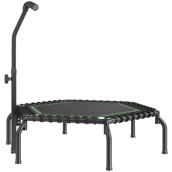 Mini Fitness Trampoliini Aikuisille, 54,5 cm, Sisäharjoittelu, Rebounder Kahvalla, Kompakti, Helppo Säilyttää