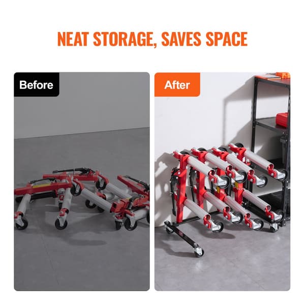 Hydraulisk Car Dolly Rack, Trolley Jack Stativ för 4 Dolly, Bilunderhåll, Transport, Garage och Verkstad