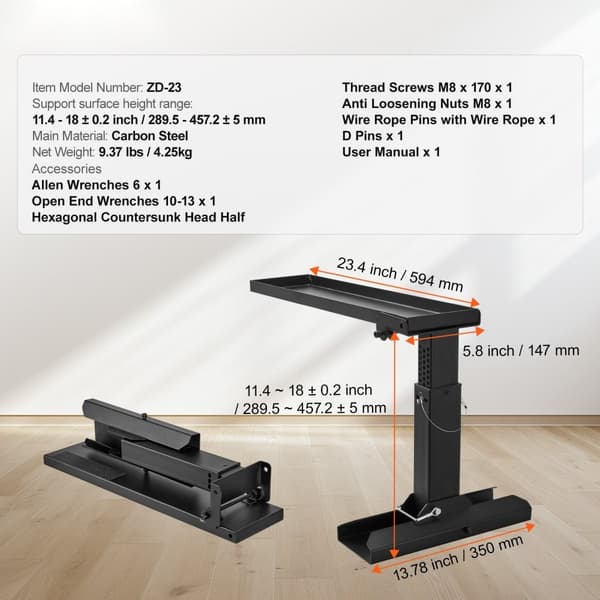 Stödställning 23,4 L x 11,4-18 tum H, Vikbar Ladder Leveller, Robust Design för Byggprojekt, Stabilitetsförbättring