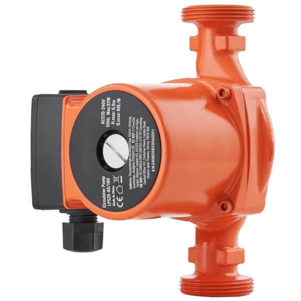 Varmvatten cirkulationspump 220V, 92W, 60 L/min max flöde, 6m lyfthöjd, 1-1/2 gänga, temperaturintervall 2°c till 110°c