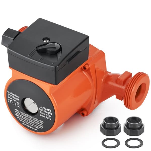 Varmvatten cirkulationspump 220V, 92W, 60 L/min max flöde, 6m lyfthöjd, 1-1/2 gänga, temperaturintervall 2°c till 110°c
