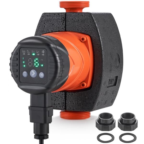 Energieffektiv varm vand cirkulationspumpe, 220V 45W, 60 L/min, ECM permanent magnet motor, 5 kontroltilstande, lav støj.