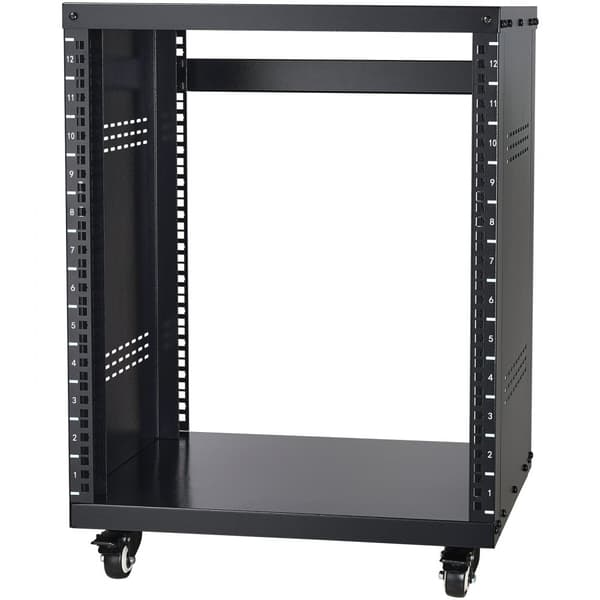 12U AV Rack Stativ, 500 lbs Kapacitet, Hållbart Rack för Nätverks- och Stereo-inspelningsstudio, Professionell Användning