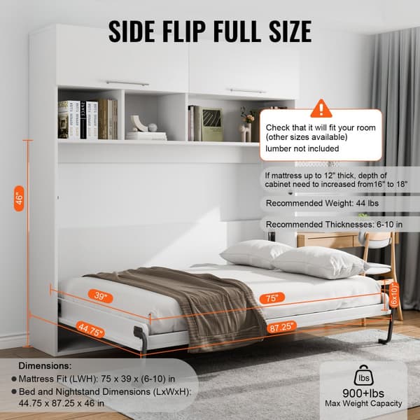 Murphy Bed Kit Twin Deluxe, DIY Väggsäng, Vikbar Säng, Enkel Installation, Platsbesparande Lösning, Mekaniskt Utrustningspaket