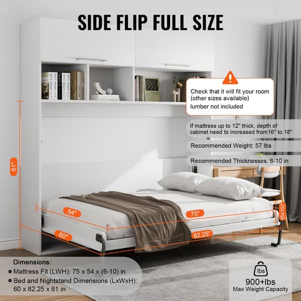 Murphy Sengesæt Fuld Deluxe, DIY Vægseng, Mekanisk Hardwaresæt, Foldbar, Pladsbesparende, Nem Installation.