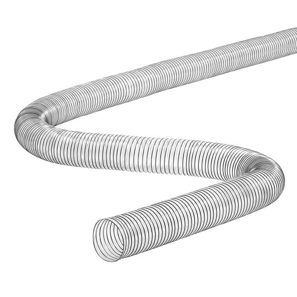 Støvopsamlingsslange 4'' x 50', Fortykket PVC, Fleksibel, Høj Kvalitet, Ideel til Støvsuger og Maskiner.