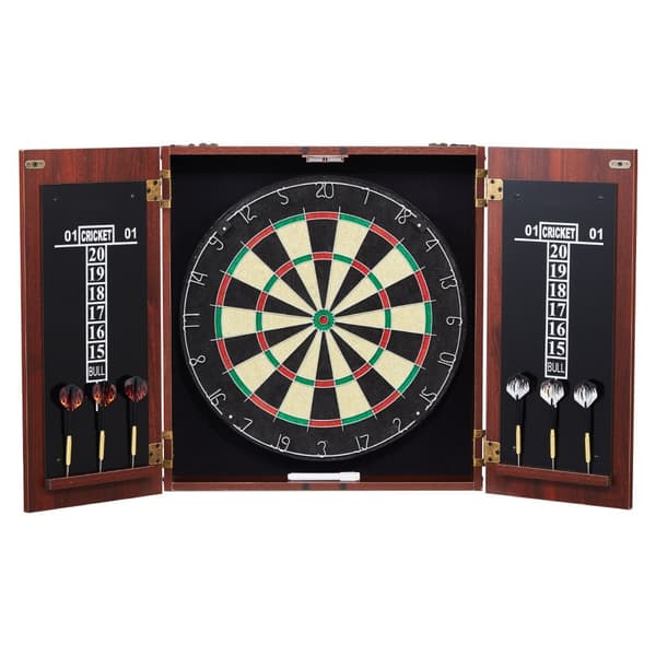 Darttavla med skåp, komplett set, officiell storlek, stålspets dart, perfekt för hem och kontor, underhållning för alla åldrar