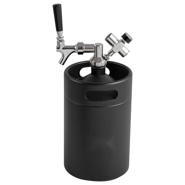 Trycksatt Growler Mini ölfat, 170 oz (5L), hållbar design, perfekt för hantverksöl, fest och samlingar, svart