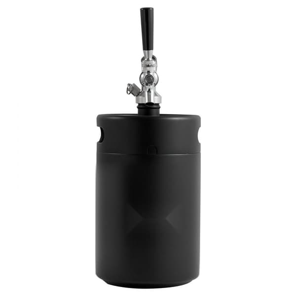 Trycksatt Growler Mini ölfat, 170 oz (5L), hållbar design, perfekt för hantverksöl, fest och samlingar, svart