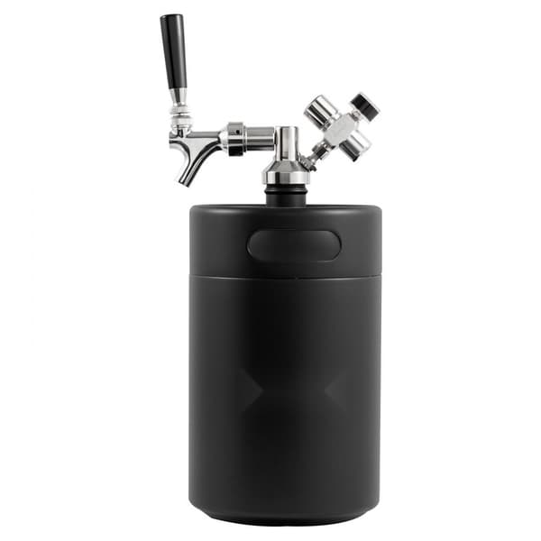 Trycksatt Growler Mini ölfat, 170 oz (5L), hållbar design, perfekt för hantverksöl, fest och samlingar, svart