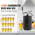 Miniatyrbild 2 av 11: Trycksatt Growler Mini ölfat, 170 oz (5L), hållbar design, perfekt för hantverksöl, fest och samlingar, svart