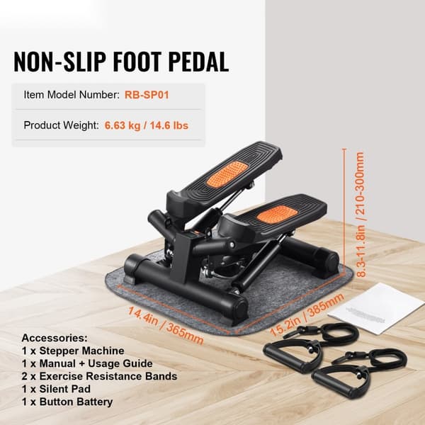 Mini Twist Stepper, Hemmaträning med Motståndsband, Kompakt och Effektiv för Kondition och Styrketräning, Optimal för Hemmet