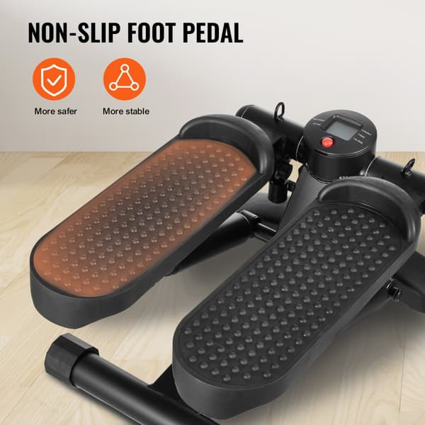 Mini stepper til hjemmetræning, sammenklappelig med modstandsbånd, kompakt og effektiv til cardio og styrketræning.