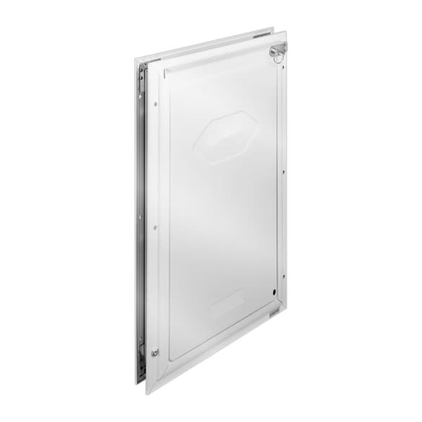 Kæledyrsdør med lås, magnetisk klapsystem, aluminiumsramme, XL størrelse, nem installation, holdbar og slidstærk.