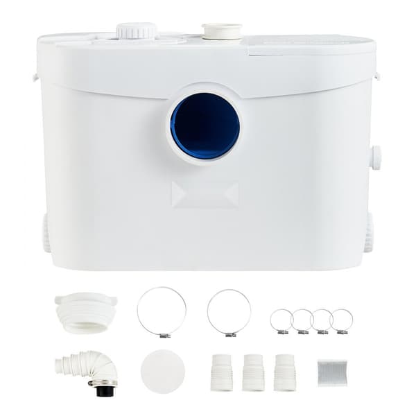 Macerator Avfallspump 700W, 9600l/h, 10m utloppshuvud, 99% effektiv, perfekt för toalett, källare, kök, badkar, diskmaskin