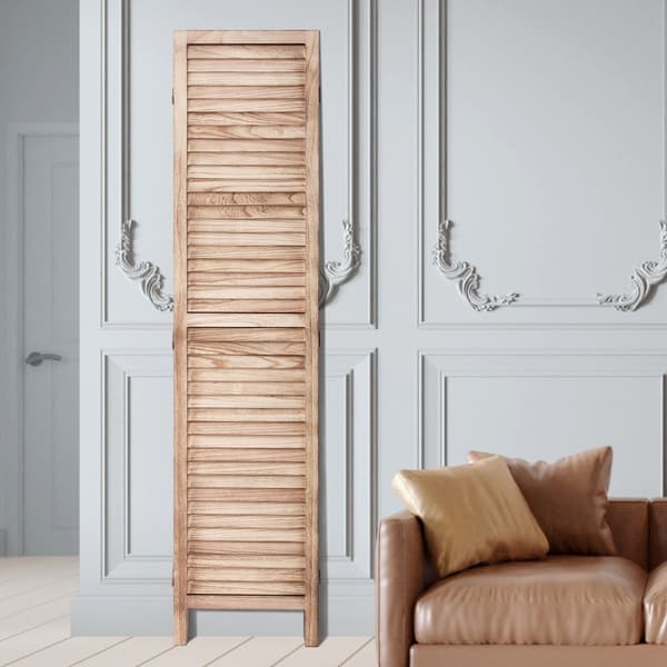 6-panel træ skillevæg, bærbar rumdeler, perfekt til hjemmekontor og stueindretning, fleksibel og pladsbesparende.