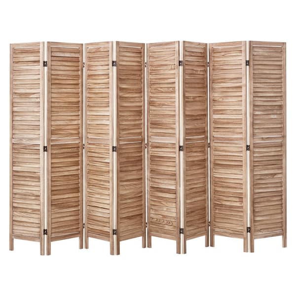 Træ Rumdeler 8 Paneler, Justerbar Træskærm til Rumadskillelse, Ideel til Hjemmekontor, Elegante og Funktionelle Løsninger.
