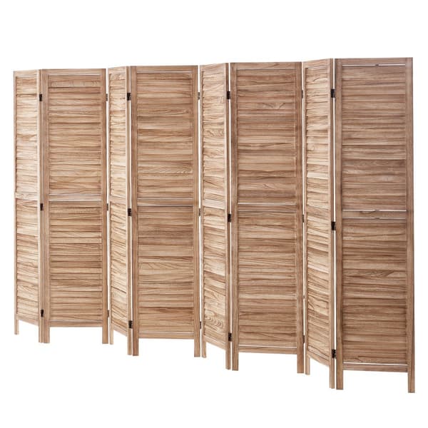 Træ Rumdeler 8 Paneler, Justerbar Træskærm til Rumadskillelse, Ideel til Hjemmekontor, Elegante og Funktionelle Løsninger.