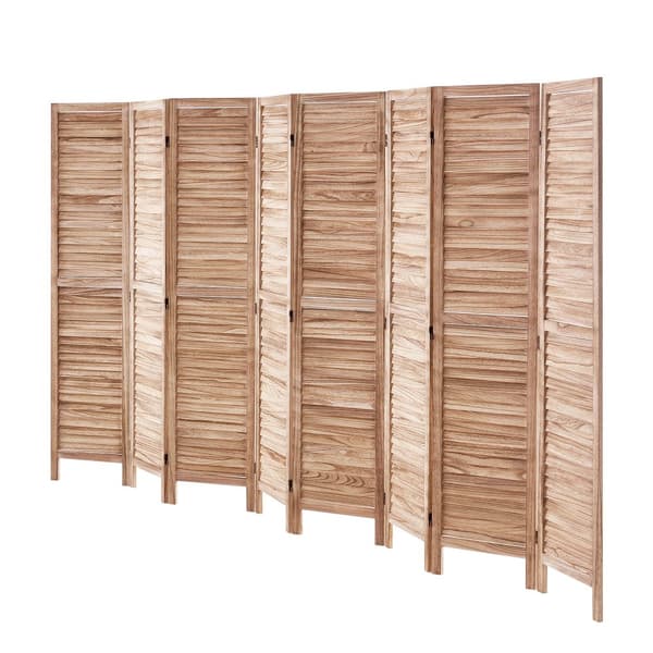 Træ Rumdeler 8 Paneler, Justerbar Træskærm til Rumadskillelse, Ideel til Hjemmekontor, Elegante og Funktionelle Løsninger.