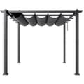 Pikkukuva 10 / 11: 10'x10' Ulkokäyttöinen Sisäänvedettävä Pergola, Aurinkovarjo, Alumiini, Harmaa, Kestävä Katos, Helppo Asennus