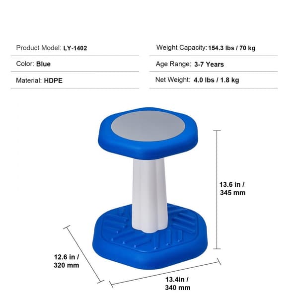 Aktiivituoli Sienityyny 3-7-vuotiaille, Sininen, Ergonominen Lastenhuoneeseen, Wobble Chair, Parantaa Keskittymiskykyä
