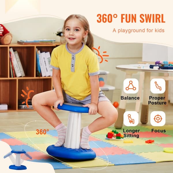 Aktiivituoli Sienityyny 3-7-vuotiaille, Sininen, Ergonominen Lastenhuoneeseen, Wobble Chair, Parantaa Keskittymiskykyä