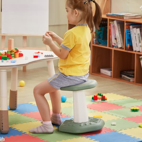 Grøn Wobble Chair til Børn, Aktiv Stol med Svampepude, 3-7 År, Ergonomisk Design til Bedre Balance og Fokus