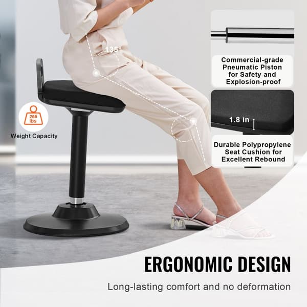 Aktiivituoli Vaapputuoli, Korkeussäädettävä Musta, Ergonominen Muotoilu, Mukava Istuin, Hyvä Selälle