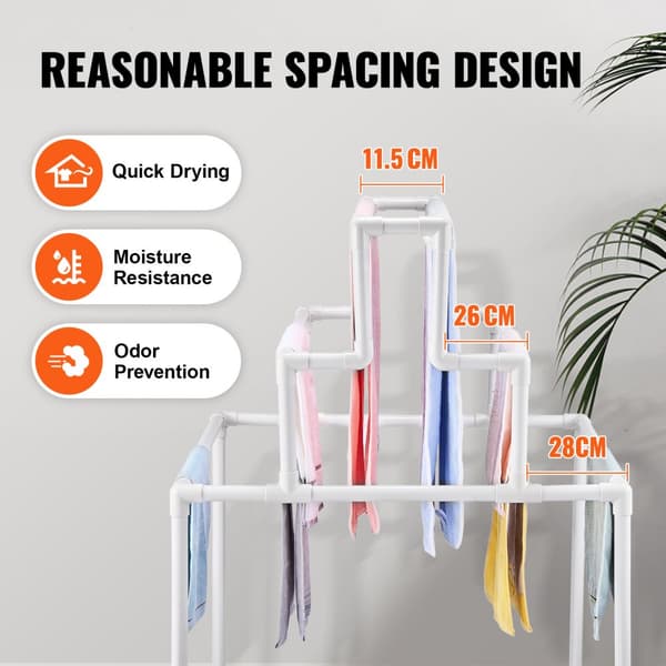 Håndklædestativ 8-bar, udendørs PVC håndklædeholder, perfekt til poolside og spabadeværelser, stilrent hvidt design.