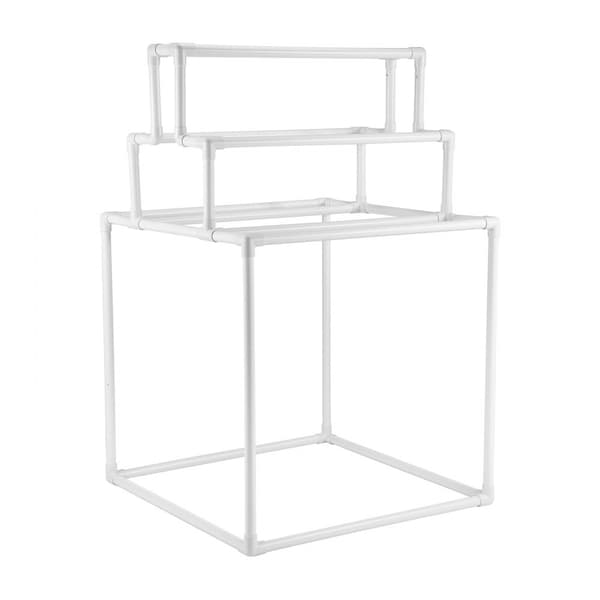 Håndklædestativ 8-bar, udendørs PVC håndklædeholder, perfekt til poolside og spabadeværelser, stilrent hvidt design.