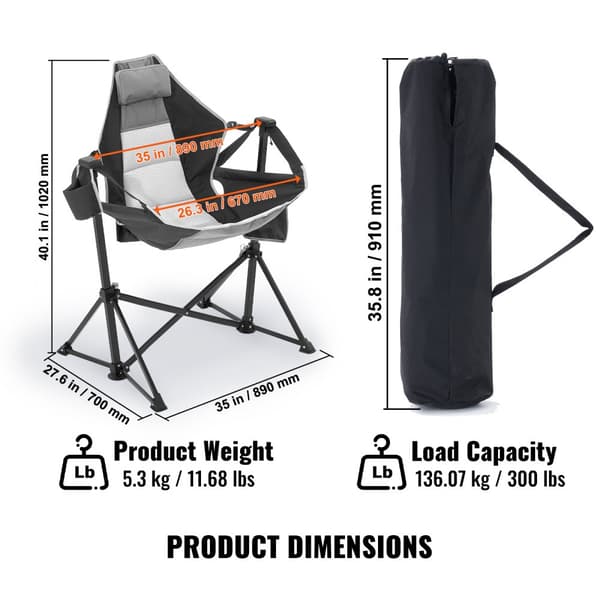Campingstol Hängmatta, 300 lbs Lastkapacitet, Hopfällbar Design för Bekväm Utomhus, Perfekt för Camping och Fritid