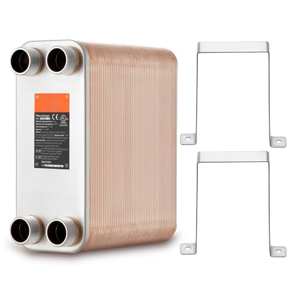 100 Pladevarmeveksler 4*1-1/4 MNPT-porte, 5x12 Lodet 316L Rustfrit Stål, høj effektivitet, holdbar varmeoverførsel.