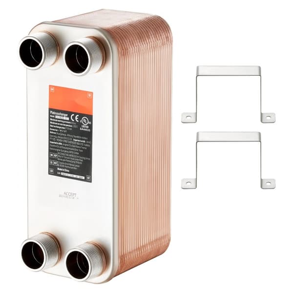 Pladevarmeveksler 50 - 4x1-1/4” MNPT-porte, 5x12” Lodet, 316L Rustfrit Stål, Høj Kvalitet, Effektiv Varmeoverførsel