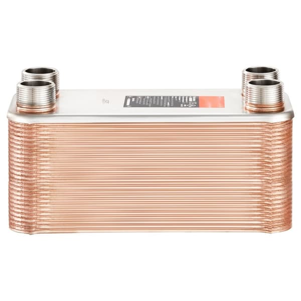 Pladevarmeveksler 50 - 4x1-1/4” MNPT-porte, 5x12” Lodet, 316L Rustfrit Stål, Høj Kvalitet, Effektiv Varmeoverførsel