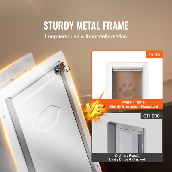 Kæledør til væg med lås, 3-magnetisk klapsystem, metalramme, medium størrelse, slidstærk og praktisk.