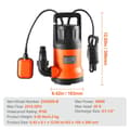 Miniatyrbillede 7 af 11: Dykpumpe, sump pumpe 400W, 2510 GPH, 26 fod hoved, høj kapacitet, effektiv vandpumpe til udledning.