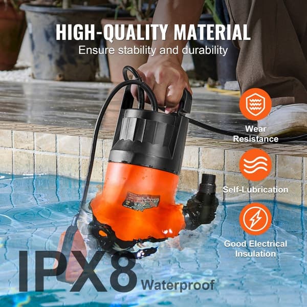 Upotettava Utility-Pumppu 700W, 4148 GPH, 33 ft, tehokas vesipumppu
