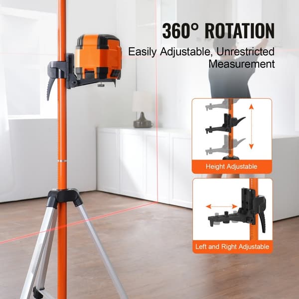 Lasernivåstativ 1/4-20 & 5/8-11, justerbar höjd 40,94-133,85 cm, perfekt för byggprojekt och precisionsarbete, stabil och hållbar